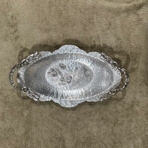 Vintage Hand Wrought Creations By Rodney Kent 404 Tulips Hammered Tray